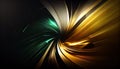 Golden and Green Swirl Colors of Energy Beams Futuristic Tech Background with Glowing Energy Explosion Effect AI Generative